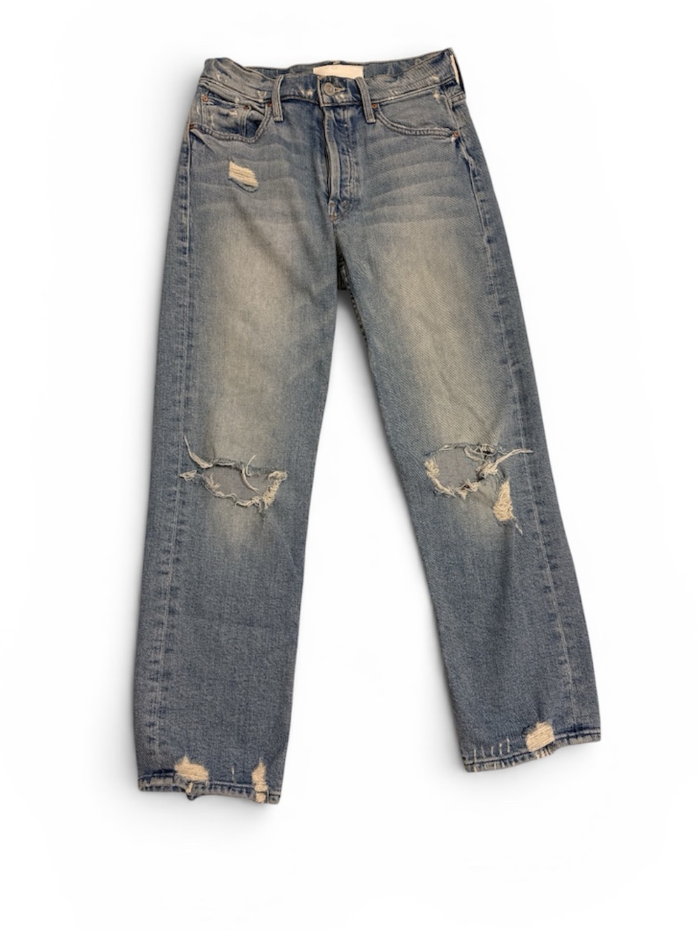 MOTHER the Tomcat Crop Ripped Straight leg jeans  The Confession 26